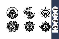 Mystical Eye Symbol Collection with Decorative Elements and Product Image 1