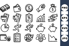 Line Art Finance Icon Set For Business Use Product Image 1