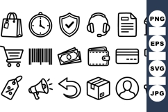 Minimal Shopping and Business Icon Pack for Web Product Image 1
