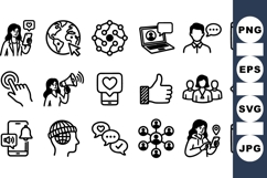 Vector Social Media Icon Clipart Bundle for Marketing Product Image 1