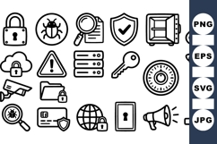 Cyber Security Icon Bundle for Web and Tech Designs Product Image 1