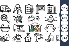 Real Estate Icon Clipart Bundle for Realtors Product Image 1