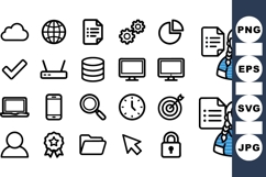 Modern Office Technology Icon Set for Digital Use Product Image 1