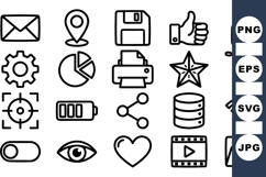 Minimalist Technology Icon Vector Bundle Set Product Image 1