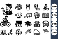 School Education Icon SVG Bundle For Learning Projects Product Image 1