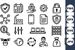 Complete Business Security and Logistics Icon Bundle Product Image 1