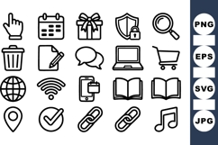 Minimalist Vector Web Icon Clipart SVG Bundle Product Image 1