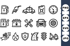 Vehicle Service Icon Vector Set for Transport Apps Product Image 1