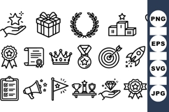 Achievement and Award Icon Vector Bundle for Presentation Product Image 1