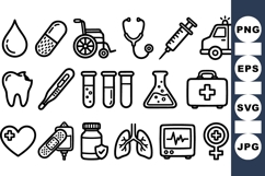 Medical Healthcare Icon Vector Set For Projects Product Image 1