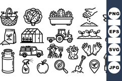 Line Art Farming And Gardening Icons Set Product Image 1