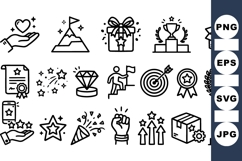 Achievement And Success Icons Vector Set For Projects Product Image 1