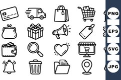Minimal Ecommerce Icon Set For Online Shops Product Image 1
