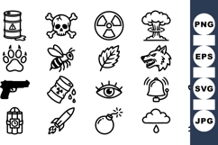 Hazard Warning Icon Set For Safety Alerts Product Image 1