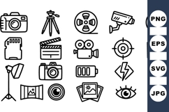 Digital Camera And Media Icon Vector Pack Product Image 1