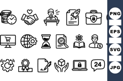 Minimalist Business Icon Line Art Vector Set Product Image 1