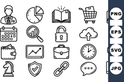 Line Art Business Icon Set For Marketing And Office Use Product Image 1