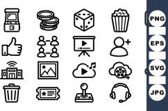 Retro Gaming Icons Bundle with Streaming and Social Media Product Image 1