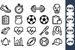 Fitness And Sports Icon Collection Bundle For Designers Product Image 1
