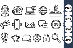 Customer Service Support Icon Vector Set for Websites Product Image 1