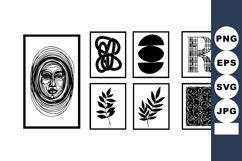 Abstract black and white art collection with face portrait, Product Image 1