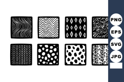 Abstract black and white seamless pattern collection with ge Product Image 1