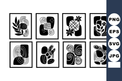 Abstract black and white vector art with geometric shapes an Product Image 1