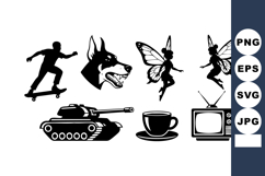 Skateboarder dog head butterfly fairy tank cup and vintage t Product Image 1