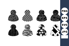 Abstract human silhouettes with black and white patterns in Product Image 1
