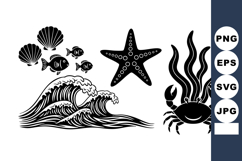 Smiling Crab Marine Tattoo Flash Set Product Image 1