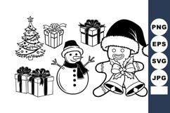 Smiling Snowman Gingerbread Tree Gift Coloring Bundle Product Image 1