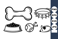 Bold Pet Supply Line Art Icon Set Product Image 1