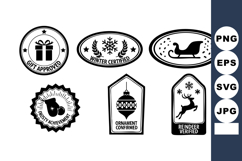 Monochrome Christmas Badges 6 Certification Labels Product Image 1