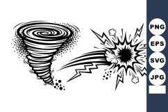 Comic Book Tornado Vortex and Explosive Burst Illustration Product Image 1