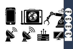 Minimalist Black Technology Device Icons Product Image 1