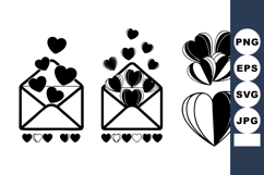 Minimal Valentine Envelope Heart Clipart Product Image 1