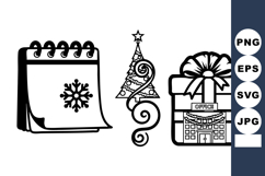 Monochrome Corporate Christmas Icon Trio Product Image 1