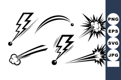 Comic Speed Lines Lightning Burst Set Product Image 1