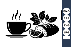 Minimalist Black and White Breakfast Vector with Coffee Product Image 1