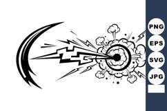 Comic Energy Beam Explosion Line Art Product Image 1