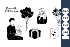Minimalist Line Art Romantic Celebration Vectors Product Image 1