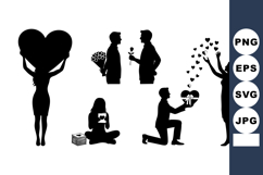 Romantic Couples Silhouette Vector Set Product Image 1