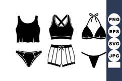 Minimal Black Women Underwear &amp; Bikini Set Icons Product Image 1