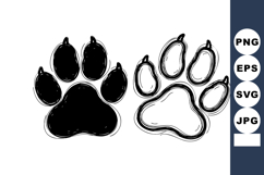 Hand Drawn Sketch Dog Paw Print Duo Product Image 1