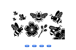 Hand Drawn Bee And Flower SVG For Crafts Product Image 2