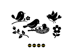Cute Bird And Nest Clipart For Crafts Product Image 1