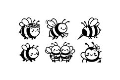 Hand Drawn Bee Clipart For Kids Crafts Product Image 1