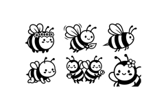 Cute Bee SVG Clipart For Crafts Product Image 2