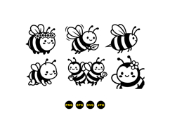 Cute Bee SVG Clipart For Crafts Product Image 3