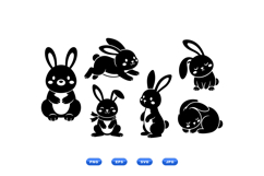Cute Bunny SVG Clipart For Easter Crafts Product Image 2